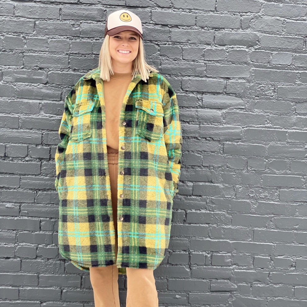 Plaid Fur Jacket